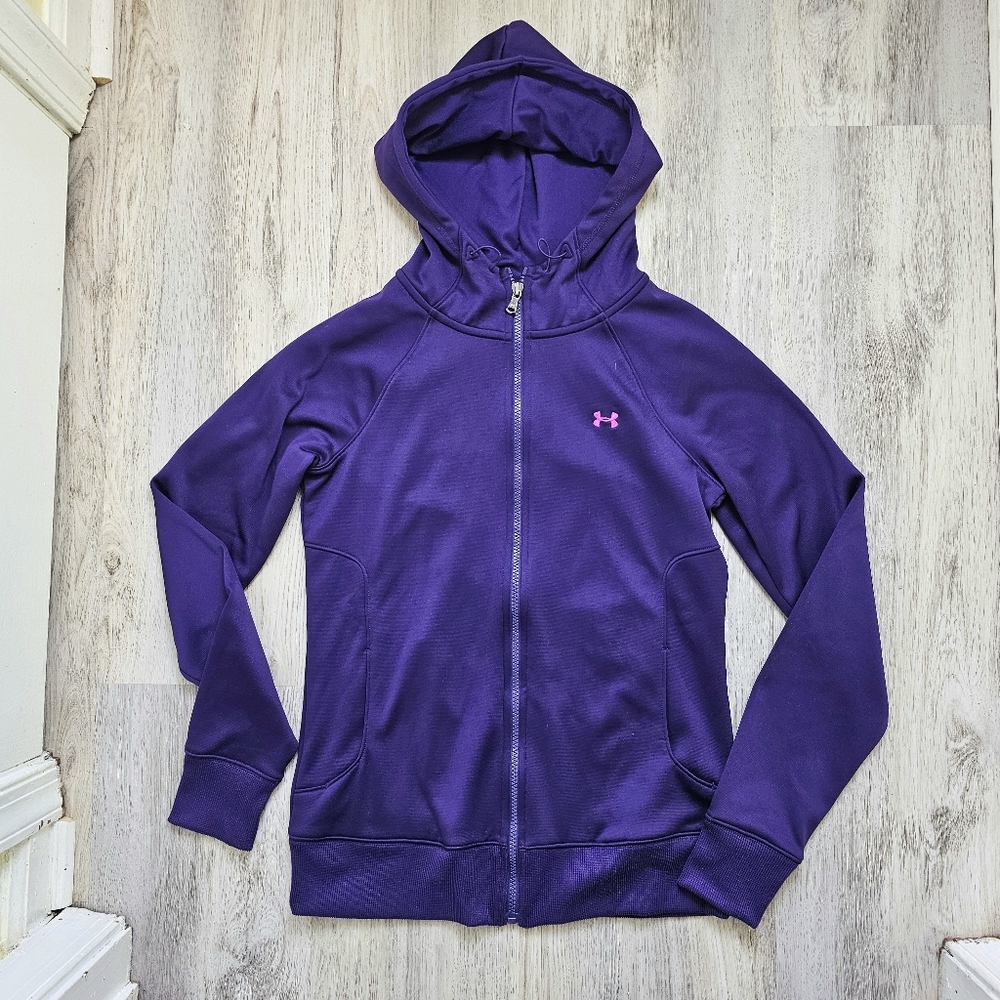 Under Armour Semi-Fitted Stretch Full-Zip Hooded Athletic Jacket Size S